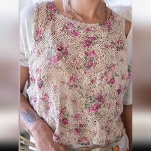 Magnolia Pearl Tithonia Tiny Roses Crochet Tank